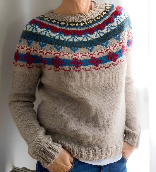 Elin™ - Oversized Fair Isle tröja